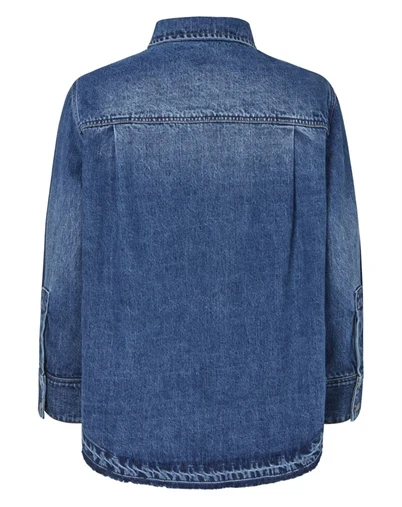 Rabens Saloner - Paia Denim Bib Skjorte - Dark Indigo